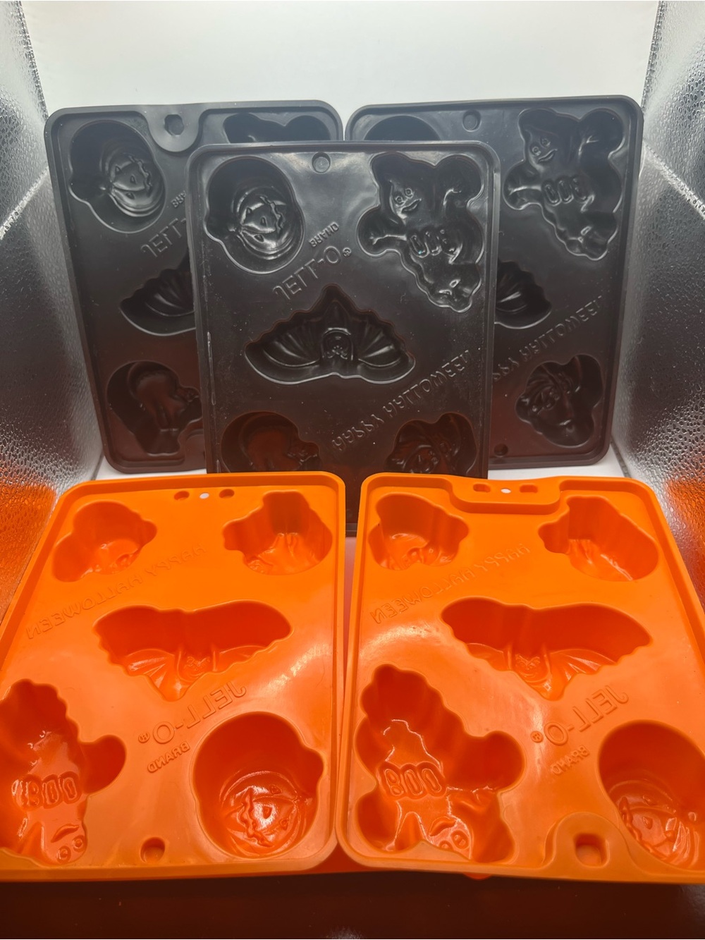 Vintage Jell-O Halloween Mold Lot of 5 Ghost Cat Bat Witch Black Orange